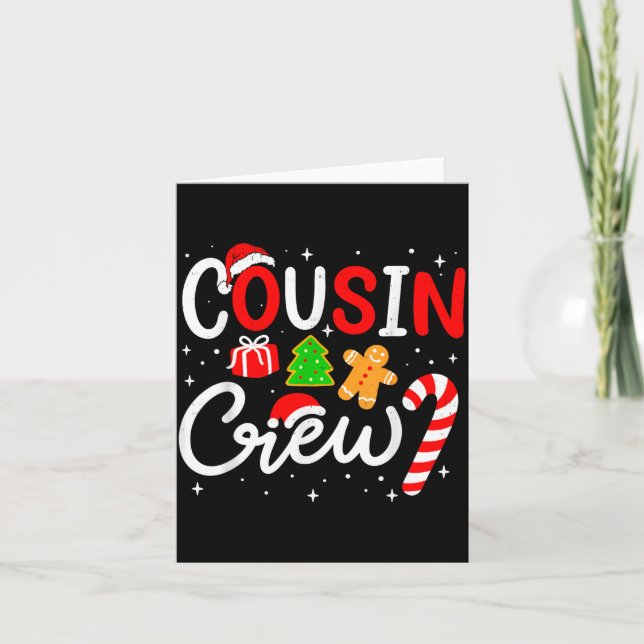 Cartão Christmas Cousin Crew Candy Cane Family Matching H (Frente)