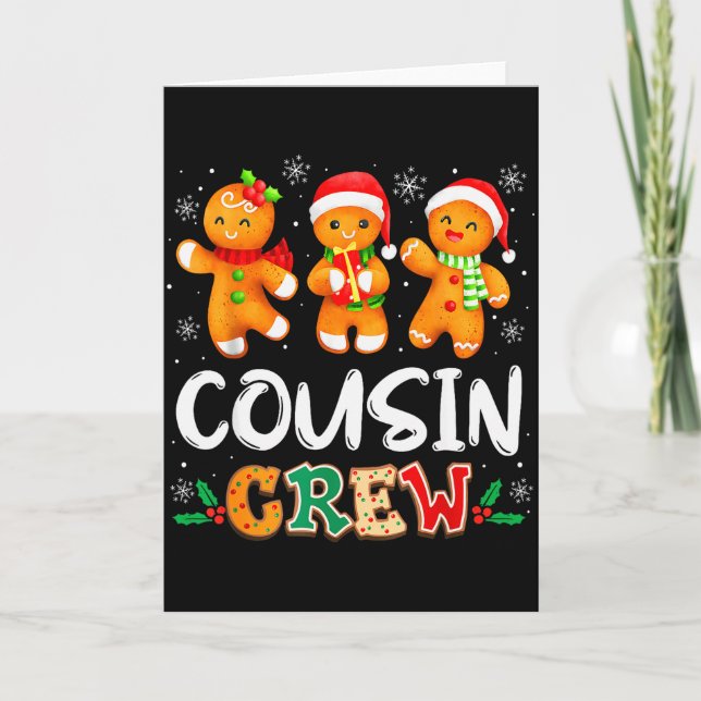 Cartão Christmas Cousin Crew Santa Hat Family Matching Fu (Frente)