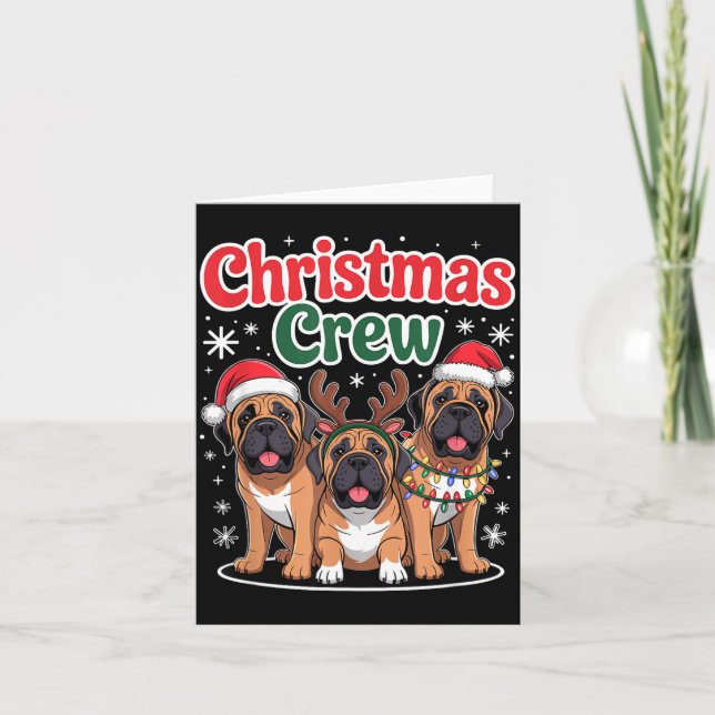 Cartão Christmas Crew Xmas Puppy Funny Christmas English  (Frente)