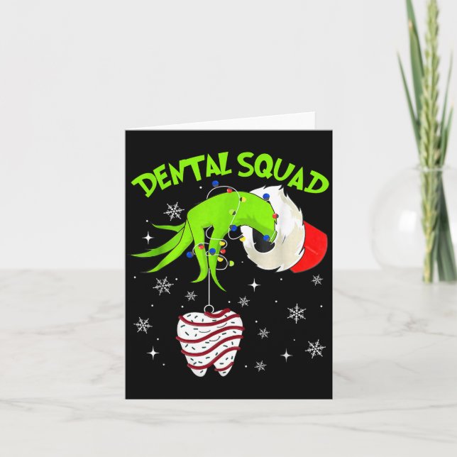 Cartão Christmas Dental Squad Cute Dentist Dental Hygieni (Frente)