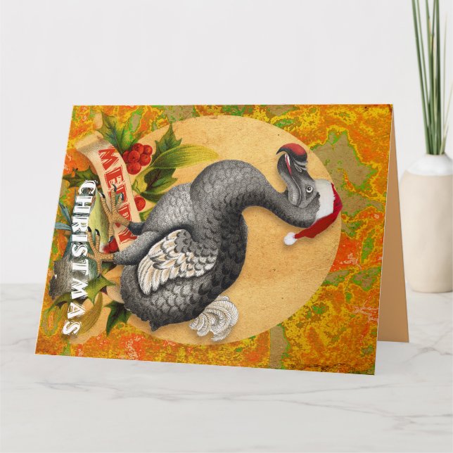 Cartão Christmas Dodo Bird (Frente)