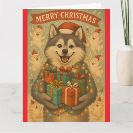 Cartão "Christmas Dog" Folded Greeting Card