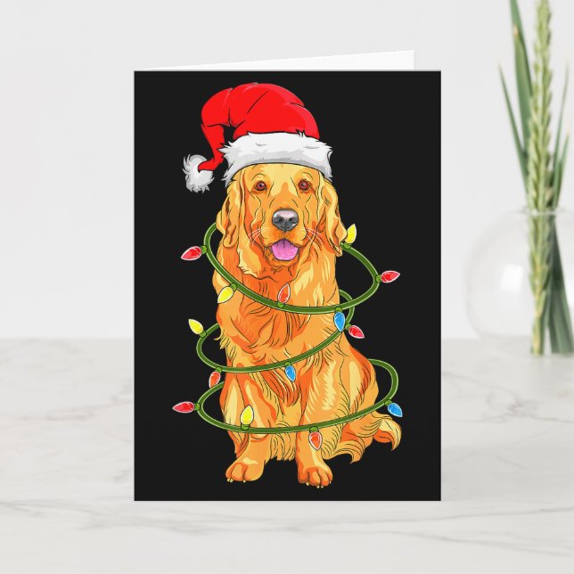 Cartão Christmas Dog Shirt, Christmas Golden Retriever Pa (Frente)