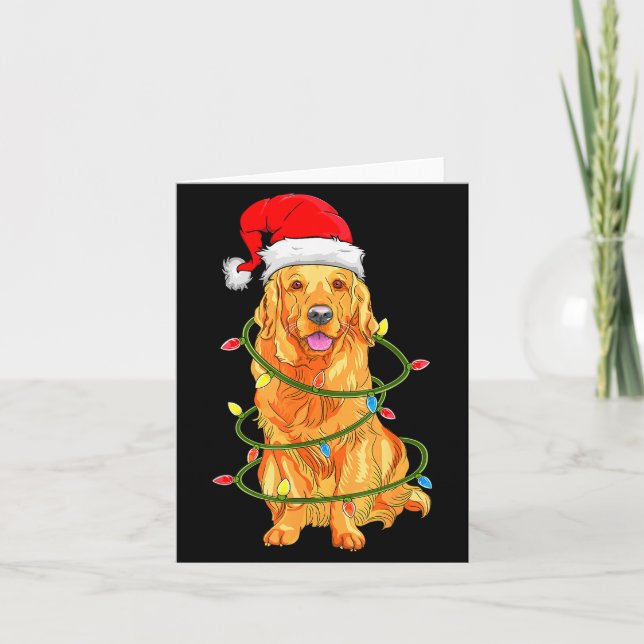 Cartão Christmas Dog Shirt, Christmas Golden Retriever Pa (Frente)