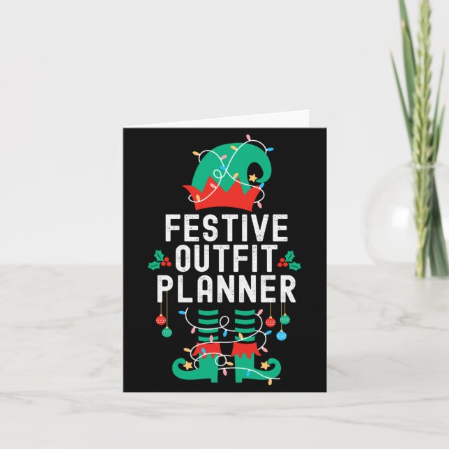 Cartão Christmas Elf Office Team Party Family Matching _1 (Frente)