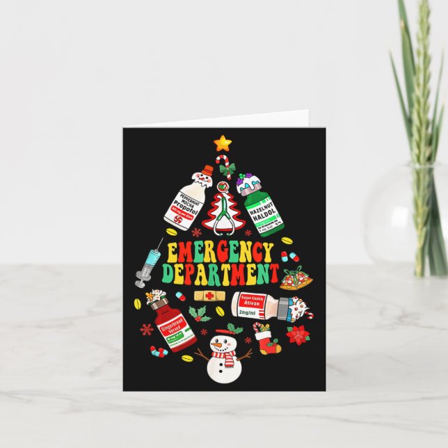 Cartão Christmas Emergency Room Er Rn Nurse Department He (Frente)