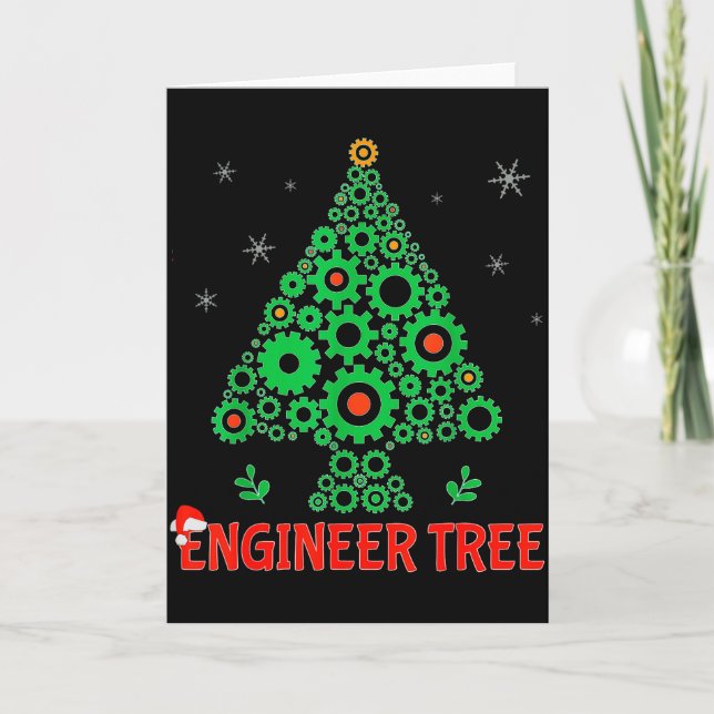 Cartão Christmas Engineer Tree _ Mechanical Engineering G (Frente)