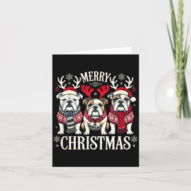 Cartão Christmas English Bulldog Mom English Bulldog Chri (Frente)