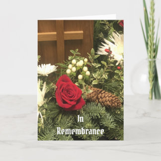 Cartão Christmas flowers, InRemembrance Card