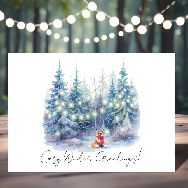 Cartão Christmas Fox (Cozy Winter Greetings! )