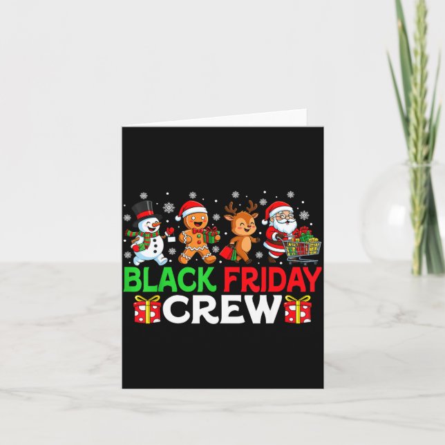 Cartão Christmas Friday Shopng Crew Black Shopng Family F (Frente)