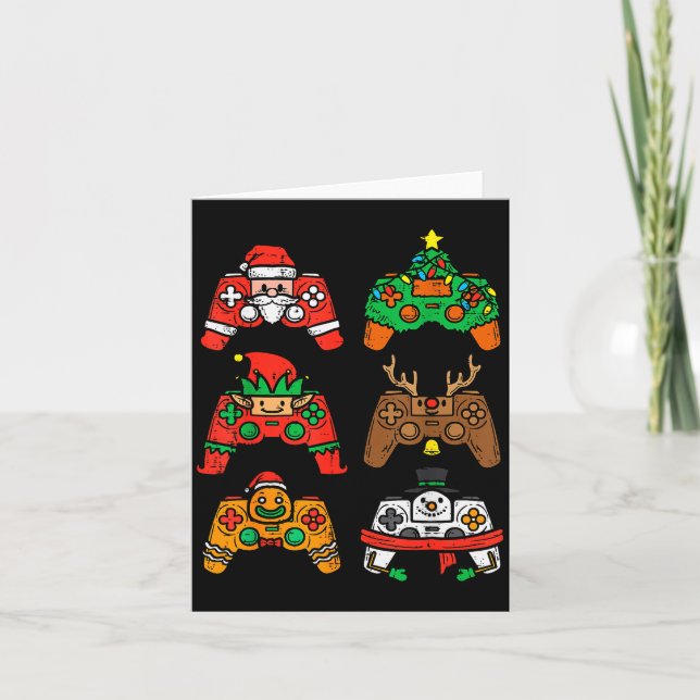 Cartão Christmas Gamer Controller Xmas Gaming Men Boys Ki (Frente)