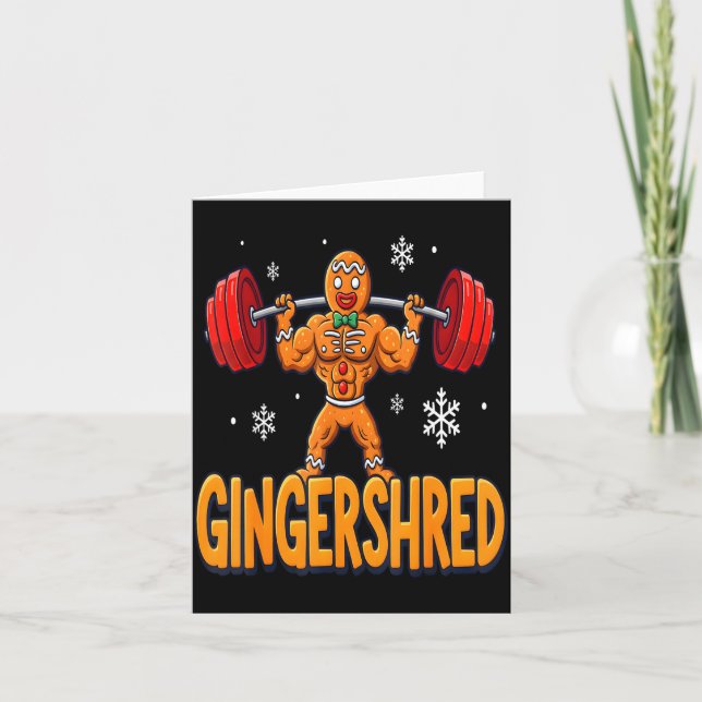Cartão Christmas Gingershred Gym Bodybuilding Funny Ginge (Frente)