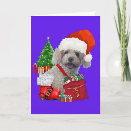 Cartão Christmas Happy Holidays Poodle Greeting Card