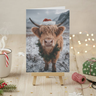 Cartão Christmas Highland Cow 