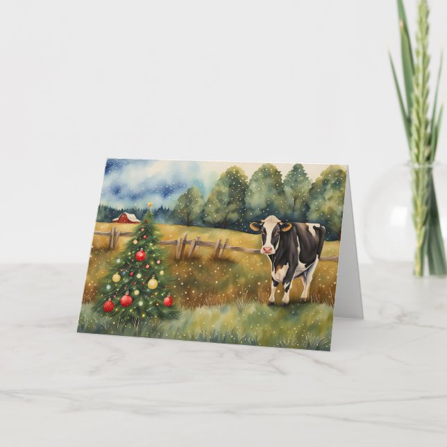 Cartão Christmas Holiday Seasons Greetings From Our House (Frente)