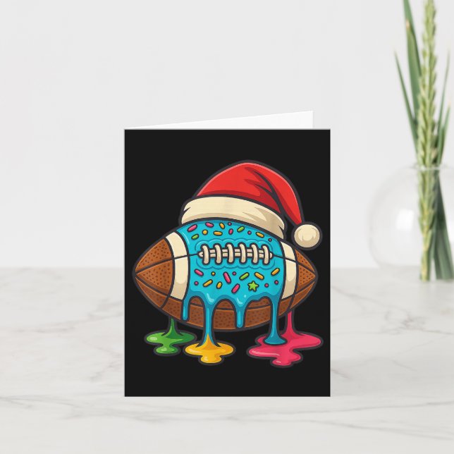 Cartão Christmas Ice Cream Drip Boys Football Player Amer (Frente)