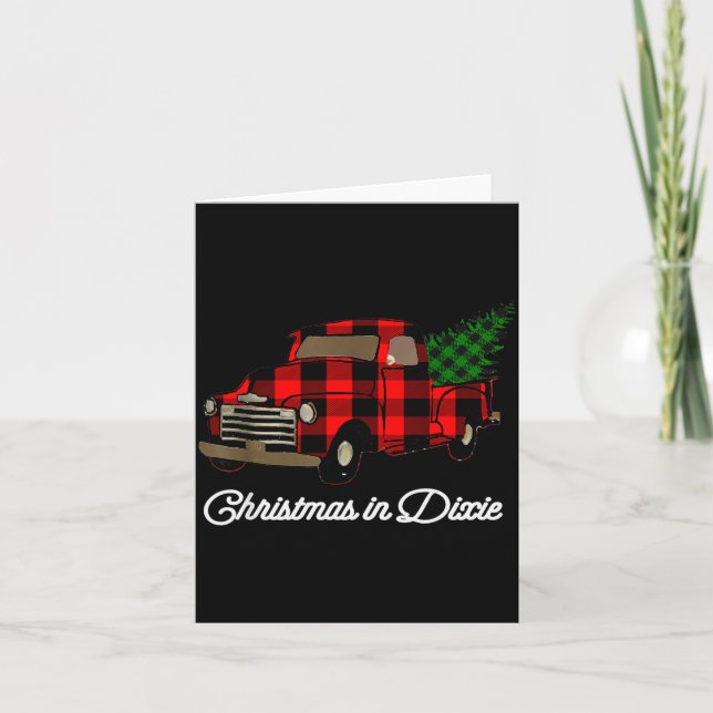 Cartão Christmas In Dixie Down South Plaid Holiday  (Frente)