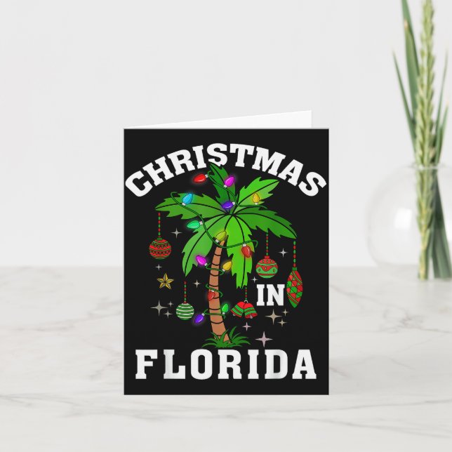 Cartão Christmas In Florida Deck The Palm Tree Xmas Winte (Frente)