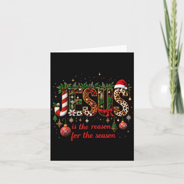 Cartão Christmas Jesus Is The Reason For Season Xmas Chri (Frente)