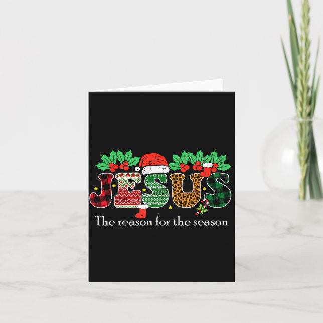 Cartão Christmas Jesus Reason Season Xmas Christian Men W (Frente)