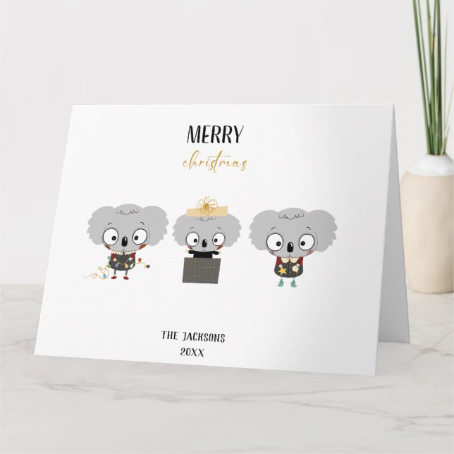 Cartão Christmas Koalas (Frente)
