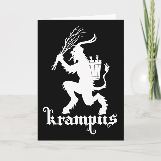 Cartão Christmas Krampus Scary Xmas Horror Occult Holiday (Frente)