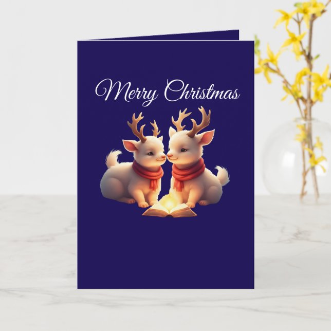 Cartão Christmas lamb Folded Greeting Card (Flor Amarela)