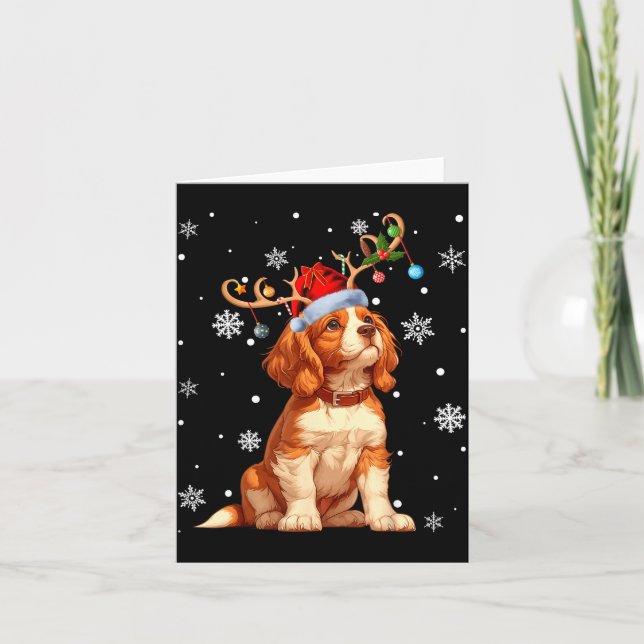 Cartão Christmas Lights Cavalier King Charles Spaniel Xma (Frente)