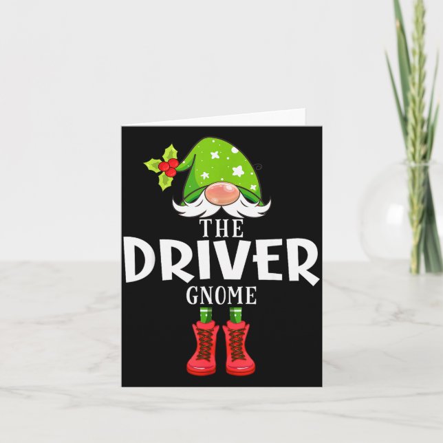 Cartão Christmas Matching Family The Driver Gnome  (Frente)