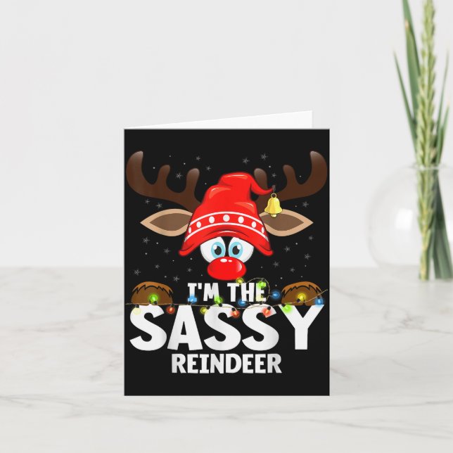 Cartão Christmas Matching I'm The Sy Reindeer  (Frente)