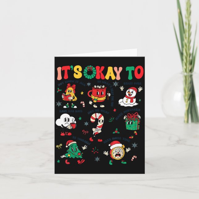 Cartão Christmas Mental Health Awareness Men Women It's O (Frente)