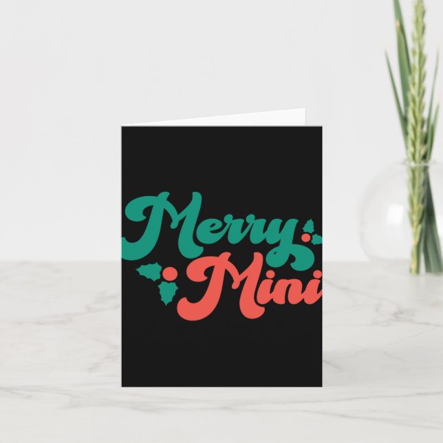 Cartão Christmas Merry Mini Cute Modern Tygraphy Script B (Frente)
