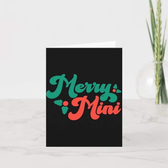 Cartão Christmas Merry Mini Cute Modern Tygraphy Script B (Frente)