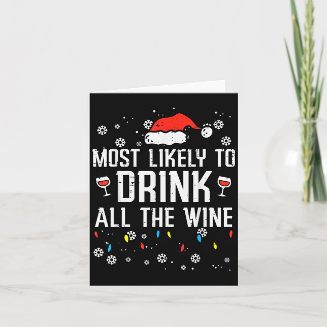 Cartão Christmas Most Likely Funny Xmas Family Women Adul (Frente)