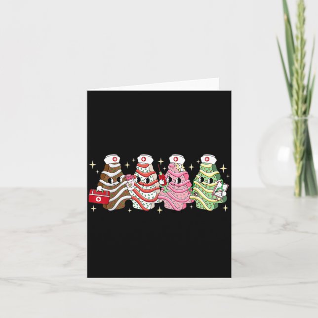 Cartão Christmas Nurse Tree Cake Emergency Christmas Rn E (Frente)