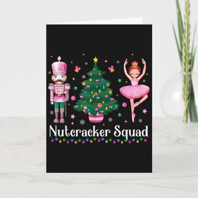 Cartão Christmas Nutcracker Squad Ballet Dance Women Kids (Frente)
