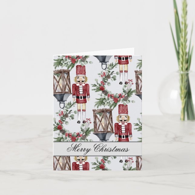 Cartão Christmas nutcrackers and lanterns (Frente)