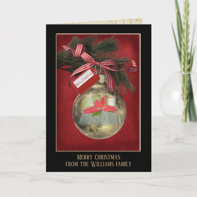 Cartão Christmas ornament with Bible (Frente)