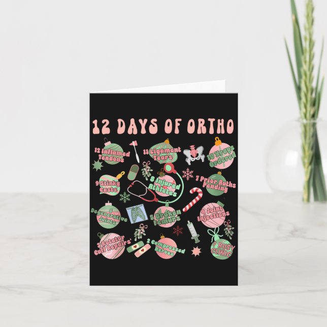 Cartão Christmas Orthopedic 12 Days Of Ortho Ortho Nurse  (Frente)