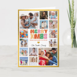 Cartão Christmas Photo Card With Golden Border