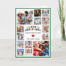 Cartão Christmas Photo Card With Green Border