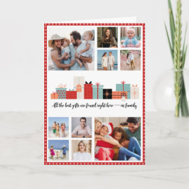 Cartão Christmas Photo Card With Stars Design Red Border