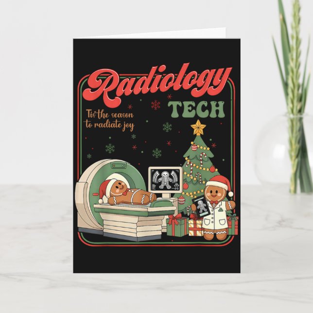 Cartão Christmas Radiology Tech Funny Gingerbread Man Rad (Frente)