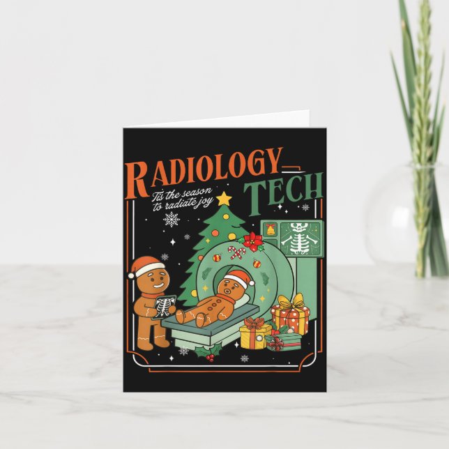 Cartão Christmas Radiology Tech Funny Gingerbread Man Rad (Frente)