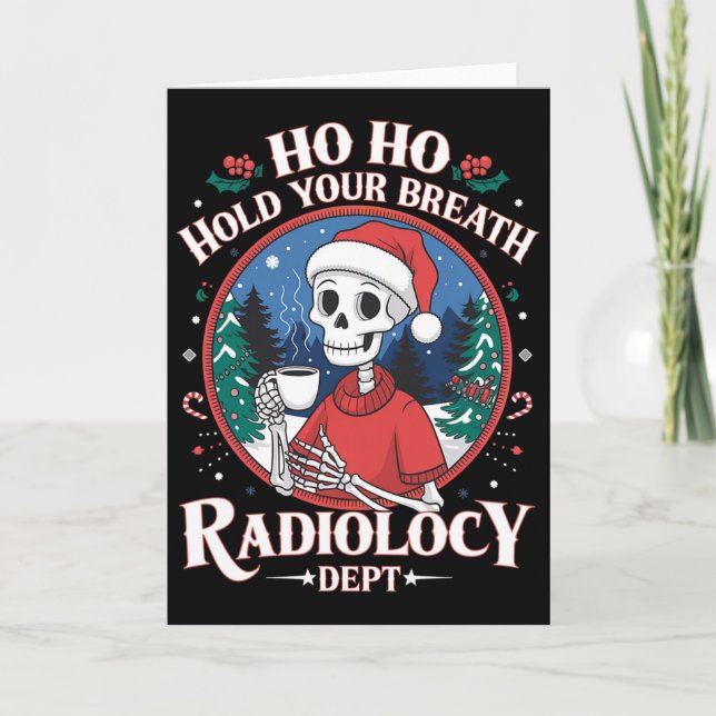 Cartão Christmas Radiology Tech Skeleton Xray Tech Ct Mri (Frente)