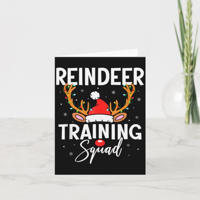 Cartão Christmas Running Team Funny Reindeer Training Squ (Frente)