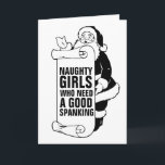 CARTÃO CHRISTMAS SANTA CLAUS NAUGHTY GIRL<br><div class="desc">PAPAIS NOEIS NAUGHTY LISTA CARTÕES DE NATAL PARA ELA.</div>