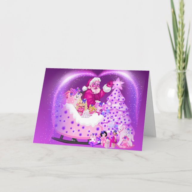 Cartão Christmas Santa Gift Giver Greeting Card (Frente)