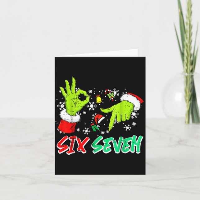 Cartão Christmas Six Seven 67 Funny Meme 6 7 Xmas Women M (Frente)